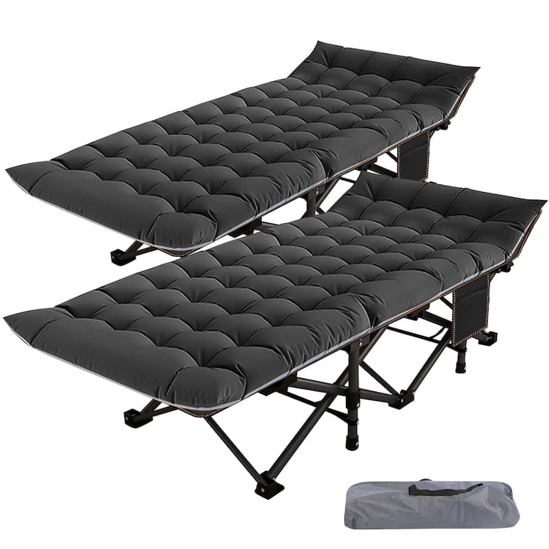 DoCred Portable Folding camping Bed with Mattress, Guest Cot Bed，2PCS - 75"