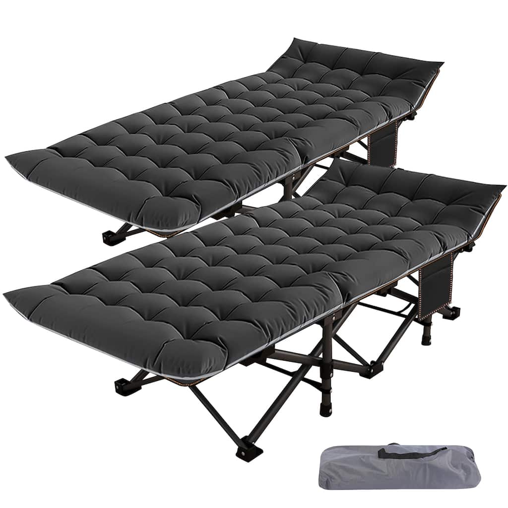 DoCred Portable Folding camping Bed with Mattress, Guest Cot Bed，2PCS - 75"