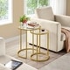 preview thumbnail 2 of 11, Yaheetech Round Nesting End Table Set with Glass Top for Small Space
