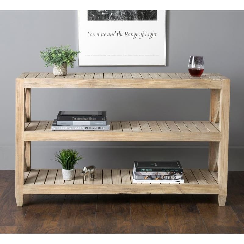 Natural Reclaimed Wood Rustic Console Entryway Table by East at Main