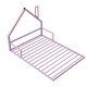 preview thumbnail 8 of 6, Metal House Floor Bed Pink Full Size Bed Frame with Headboard