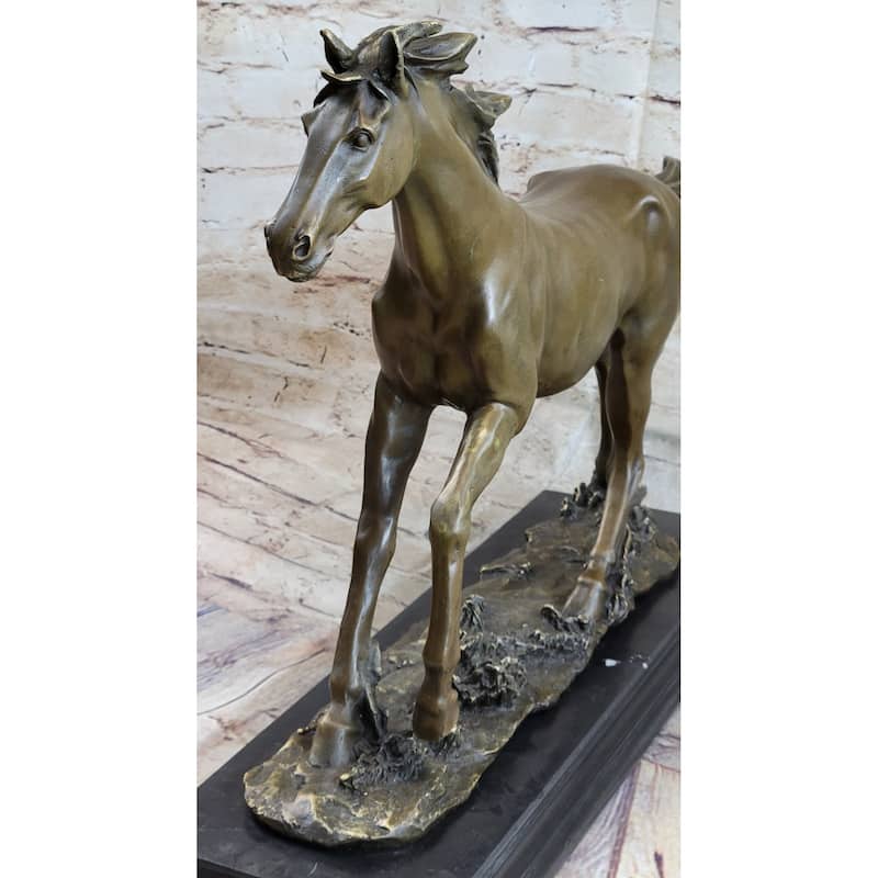 Galloping Horse Bronze Statue Sculpture Equestrian Art Pj Mene 15 Inches X 24 Inches