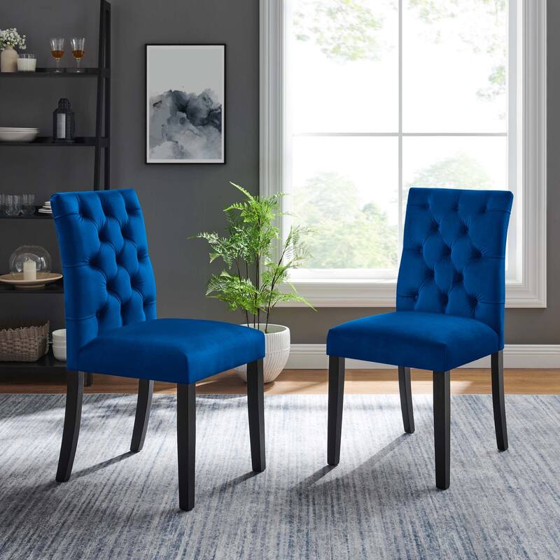 Duchess Performance Velvet Dining Chairs - Set of 2 - Navy