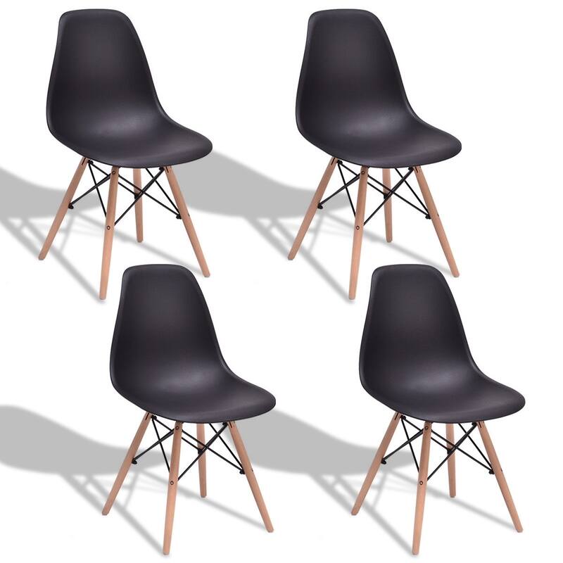 4-Piece Dining Chair Set with ABS Seat and Stylish Beech Wood Legs for Home or Office Use - 22" x 18.5" x 32" (D x W x H)