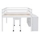preview thumbnail 25 of 28, Full Wooden Loft Bed with Movable Desk, Drawers, and Guardrail