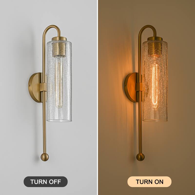 19.53" Single Wall Sconce with Glass Cylinder Shade - W3.54"