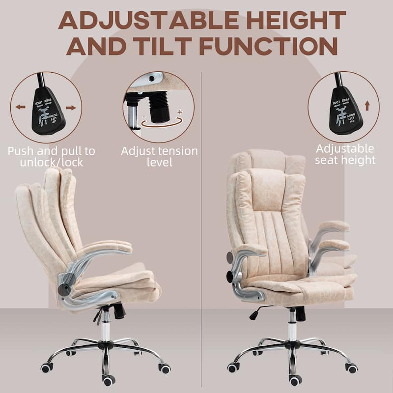 Executive Swivel Office Chair with Flip-up Arms,Adjustable Height,Tilt