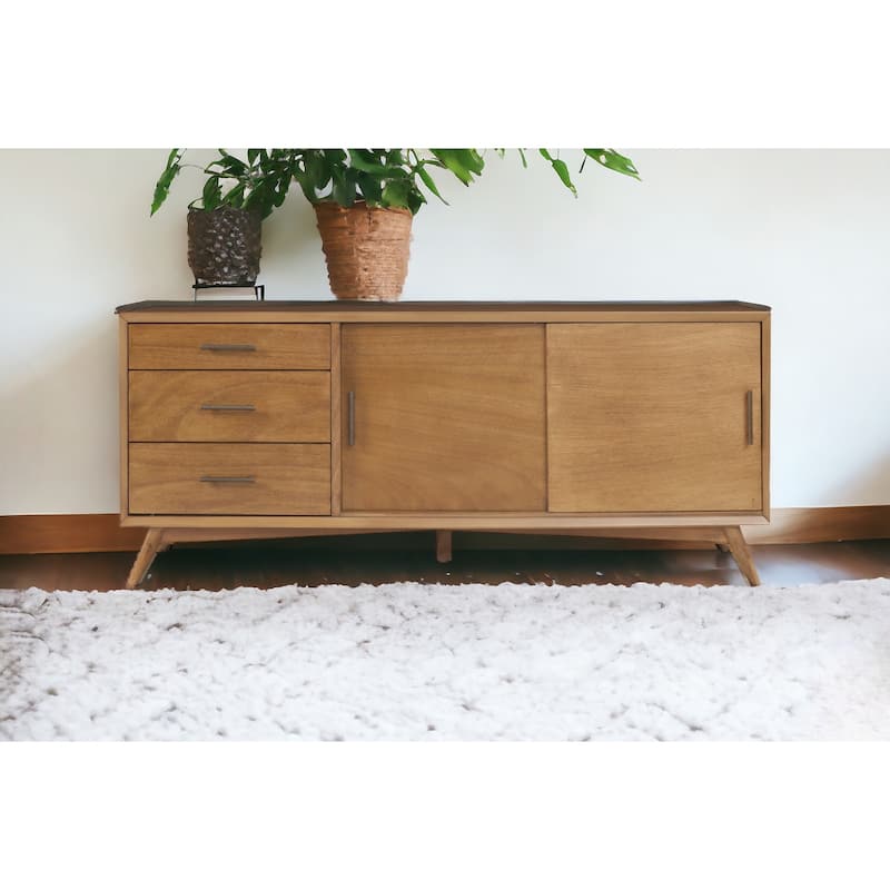 Flair 64" Acorn Mid Century Mod TV Console - 27" x 64" x 19"