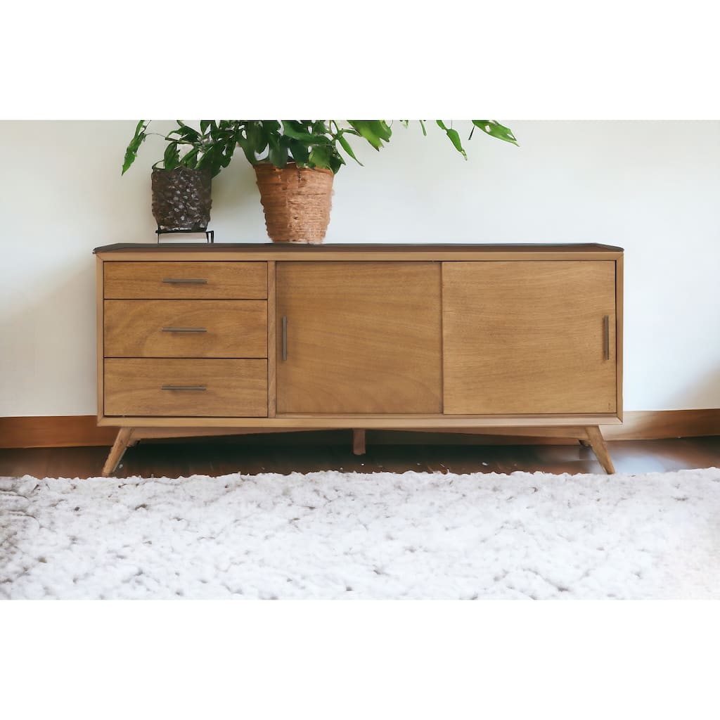 Flair 64" Acorn Mid Century Mod TV Console - 27" x 64" x 19"