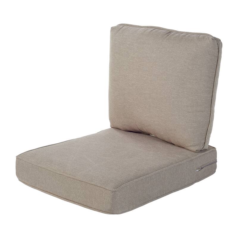 Haven Way Universal Outdoor Deep Seat Lounge Chair Cushion Set - 24x24 - Tan