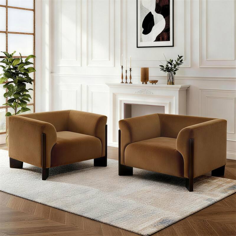 2 set Modern Upholstered Arm Club Chair