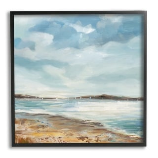 Stupell Abstract Rustic Beach Shore Framed Giclee Art Design by Carson ...