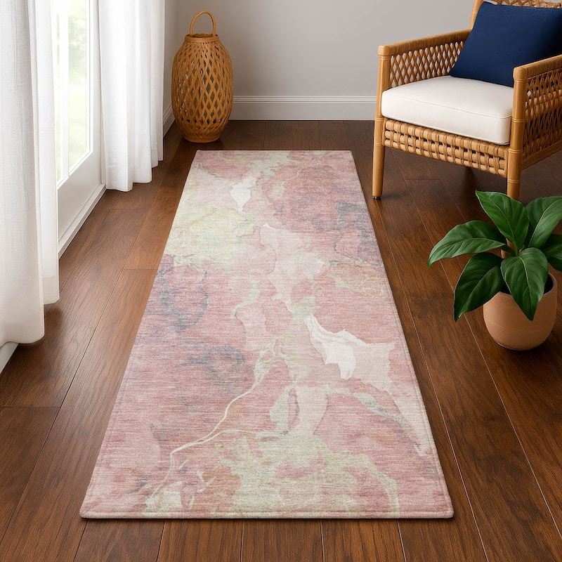 Premium Washable Super Soft Modern Contemporary Mayfield Rug - Pink - 2'3" x 7'6"