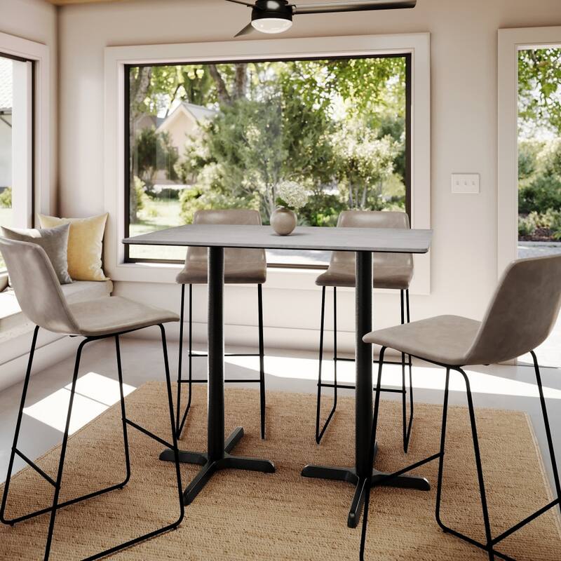 Commercial HPL Tabletop with Bar Height Crisscross Base - 48"W x 30"D x 42"H