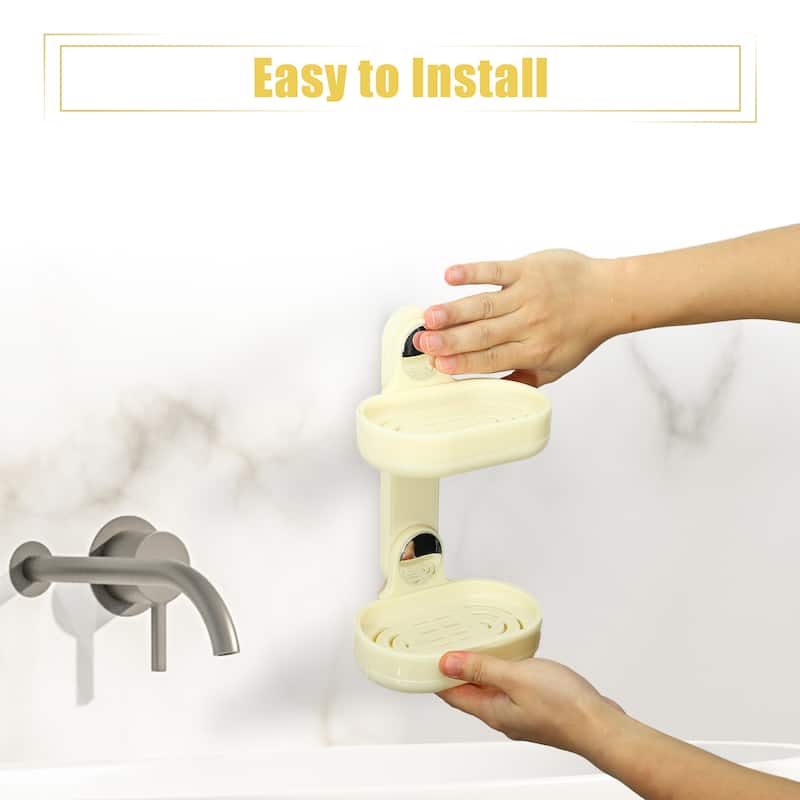 Double Layer Soap Holder Soap Dish for Shower Wall for Bathroom Kitchen