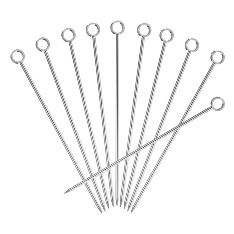 Stainless Steel Cocktail Toothpicks 4.25 Inch Circle - Silver - 10Pcs