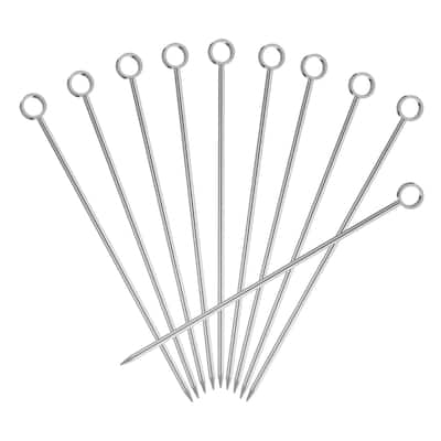 Stainless Steel Cocktail Toothpicks 4.25 Inch Circle - Silver - 10Pcs