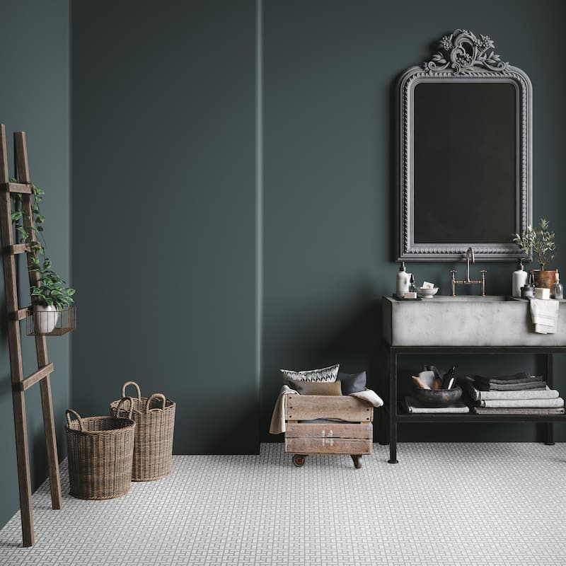 Merola Tile Spiral Matte White w/ Glossy White Dot 12-5/8" x 12-5/8" Porcelain Floor and Wall Tile