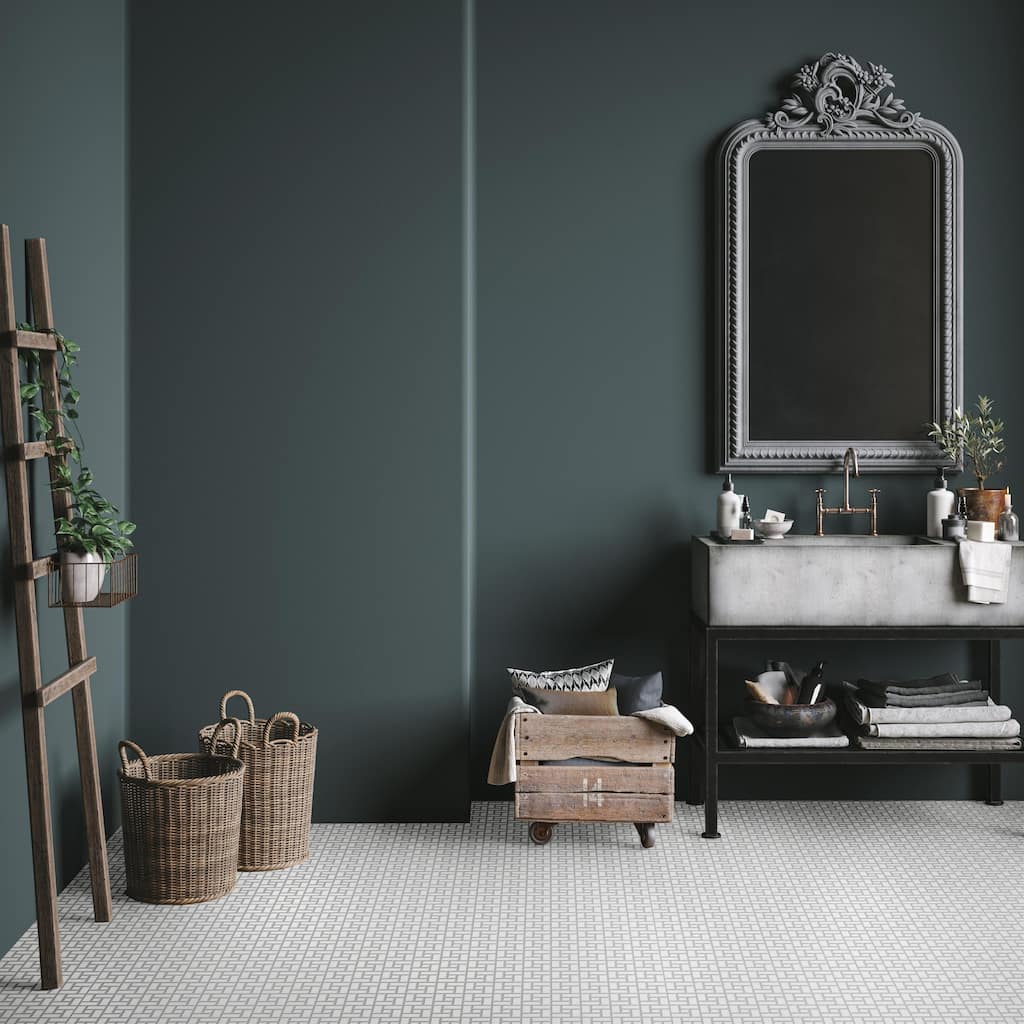 Merola Tile Spiral Matte White w/ Glossy White Dot 12-5/8" x 12-5/8" Porcelain Floor and Wall Tile