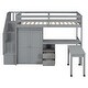 preview thumbnail 28 of 58, Twin Size Multifunctional Loft Bed with Wardrobe With Shelves,A Side Desk With 2 Drawers,A Movable Table