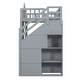 preview thumbnail 35 of 37, Impression & Beautiful Full-Over-Full Bunk Bed with Changeable Table,Elegant Children Bed