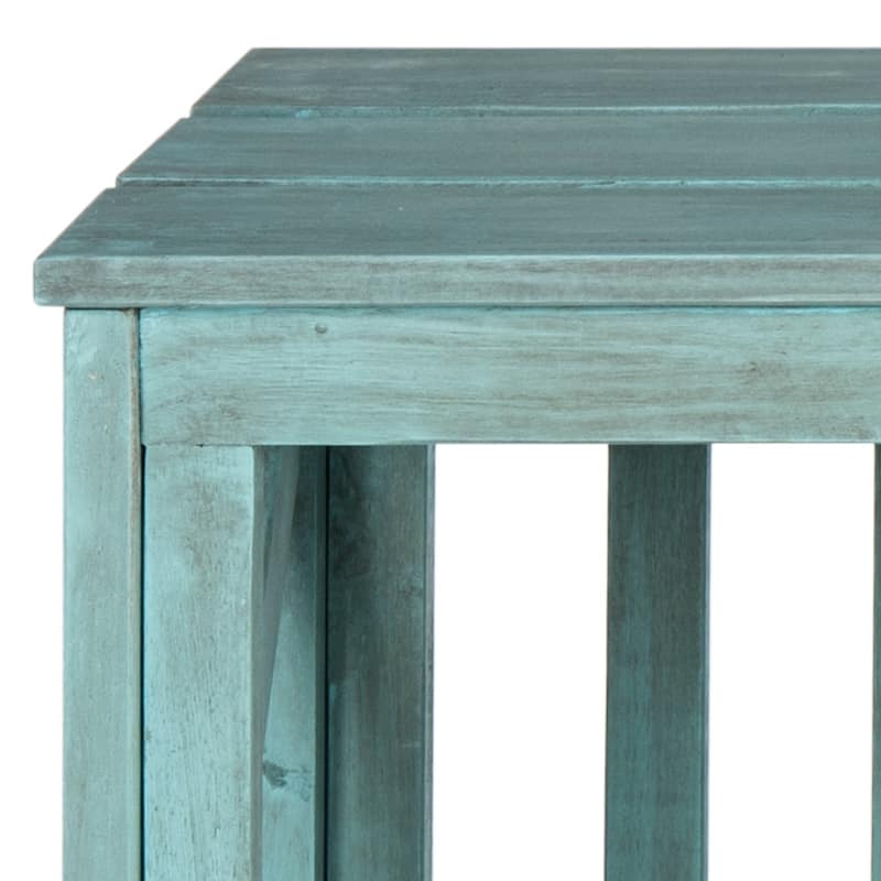 SAFAVIEH Deirdre White / Ash Grey Outdoor Bench - 51Wx14Dx18H