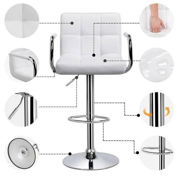 Yaheetech Bar Stools with 360Degree Swivel and Adjustable Height Set