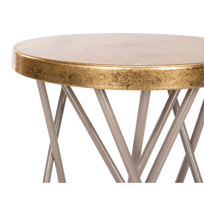 SAFAVIEH Paulette Gold Leaf Counter Stool - 17" x 17" x 24" - 17Wx17Dx24H
