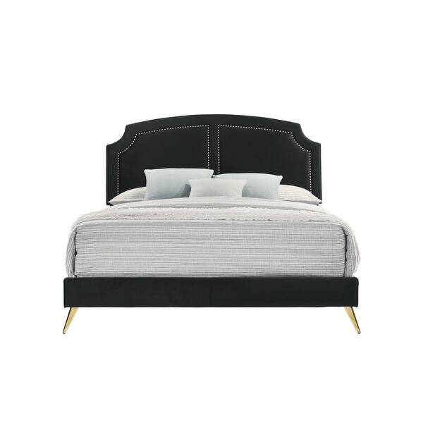 slide 2 of 4, Queen Bed, Black Velvet Black