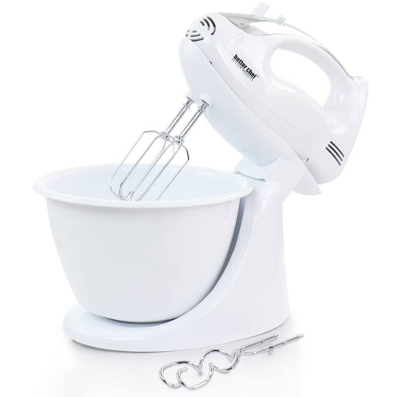 Better Chef 200 Watt Stand/Hand Mixer with Mixing Bowl - 5 Speed