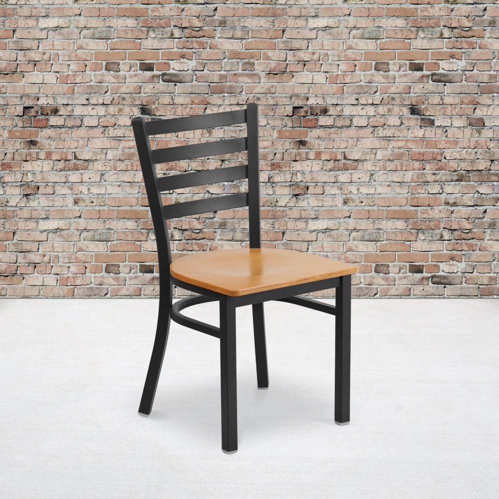 2 Pack Ladder Back Metal Restaurant Chair - 16.5"W x 17"D x 32.25"H - 16.5"W x 17"D x 32.25"H
