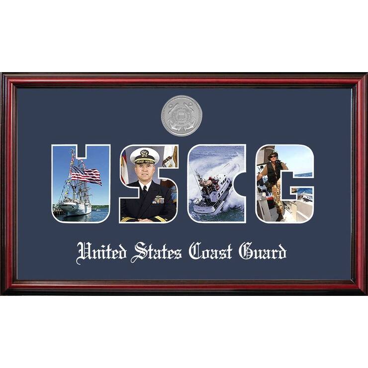 Patriot Frames Coast Guard Collage Photo Petite Frame with Silver Medallion