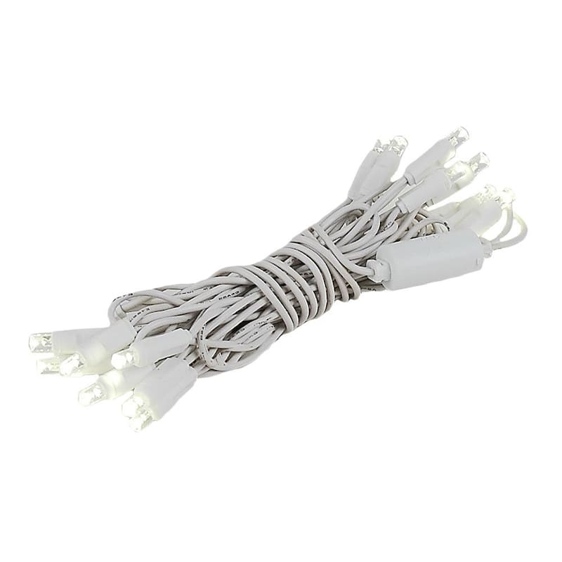 20 Light LED Christmas Mini Light, Warm White, Non-Connectable, White Wire, 8.5’ - Clear