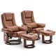 preview thumbnail 6 of 50, MCombo Set of 2 Swivel Recliner with Ottoman, Vibration Massage Lumbar Pillow