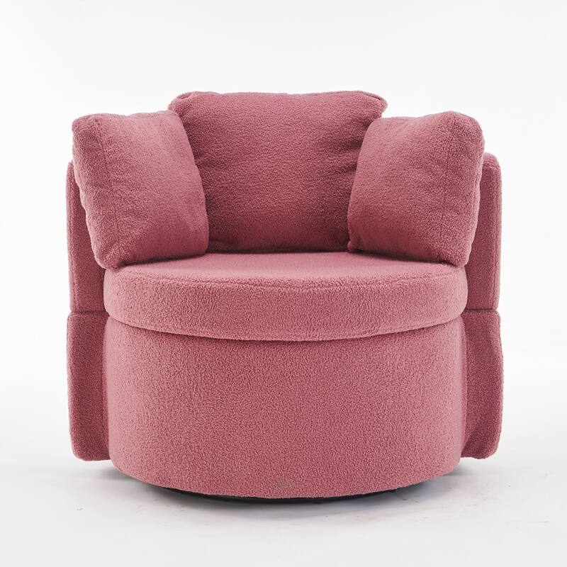 Modern Swivel Storage Chair With Back Cushion For Living Room