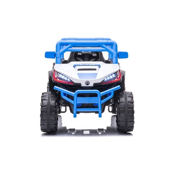 slide 2 of 10, Electric Four Wheel Car Equipped with manipulation platform, LED lights Blue