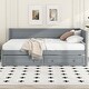 preview thumbnail 16 of 28, Beige Twin Wood Daybed with 2 Drawers, Guardrail, Vintage Style, No Box Spring Grey