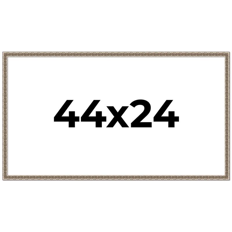 44x24 Frame Silver Versailles Ornate Solid Wood Picture Frame | 1 Inch