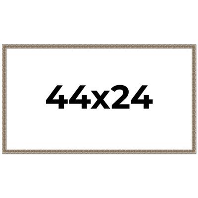 44x24 Frame Silver Versailles Ornate Solid Wood Picture Frame | 1 Inch