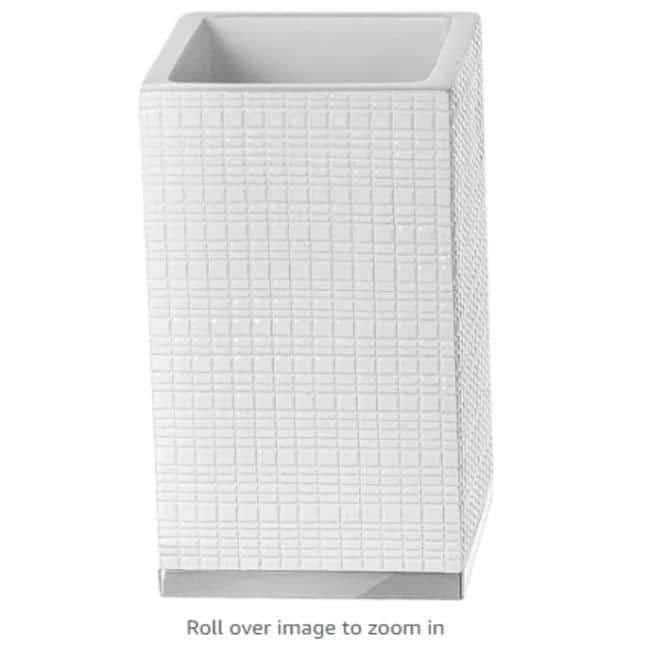 Creative Scents Estella White Bathroom Tumbler Cup - Silver - Silver