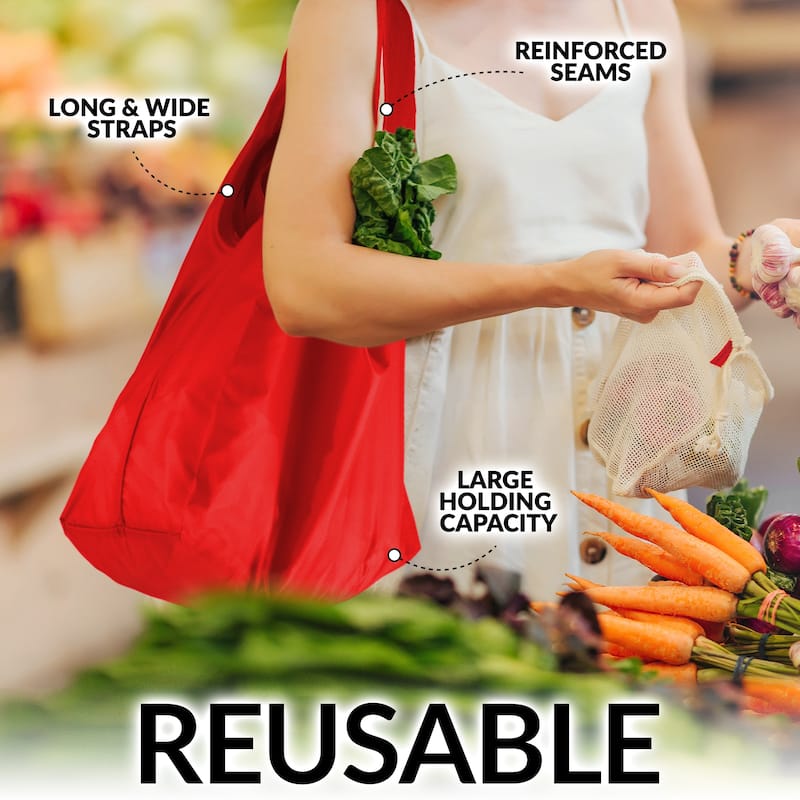 Zulay Kitchen 5 Pack 50 Pound Reusable Grocery Bags