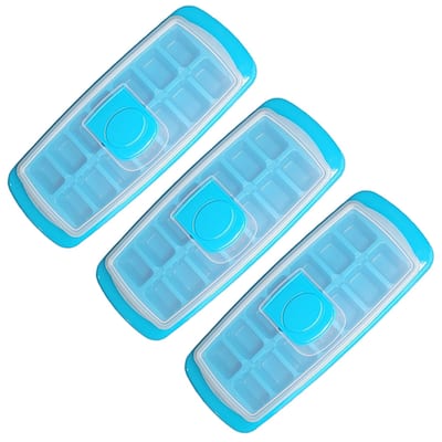 Handy Housewares Anti-Spill 14-Cubes Covered Ice Cube Tray with Easy Flip and Fill Lid