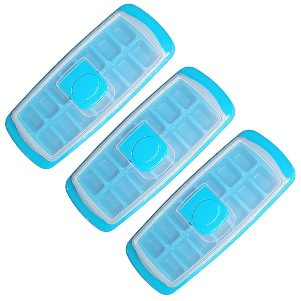 Handy Housewares Anti-Spill 14-Cubes Covered Ice Cube Tray with Easy Flip and Fill Lid