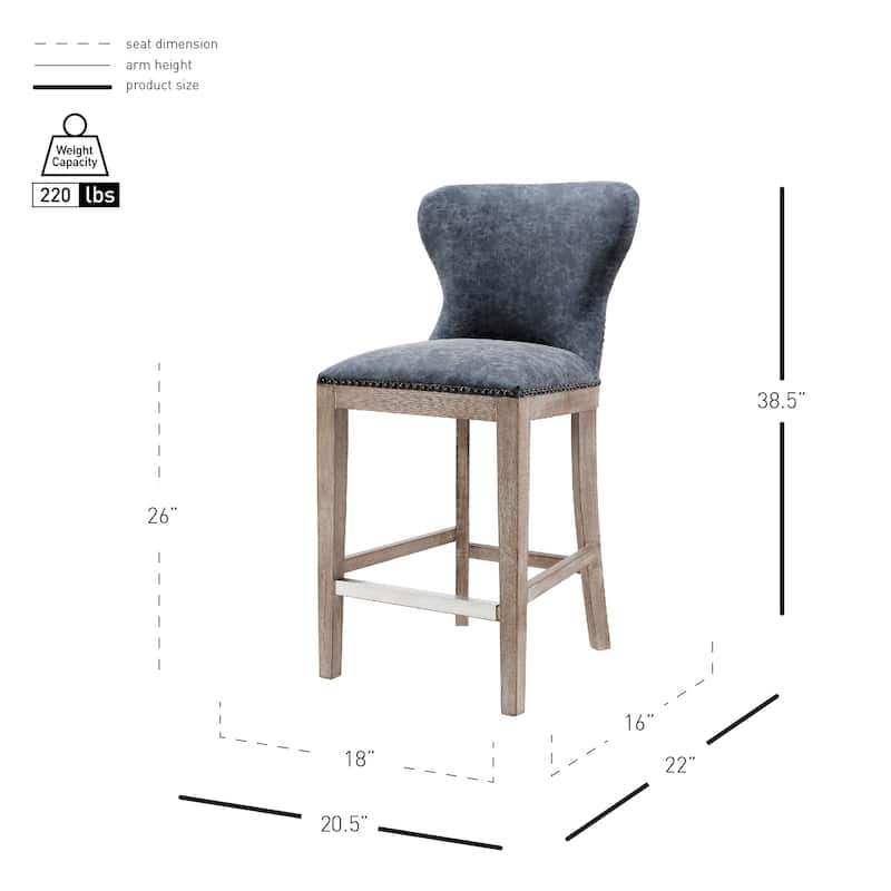 NPD Furniture Dorsey Brown and Grey Nubuck Counter Stool