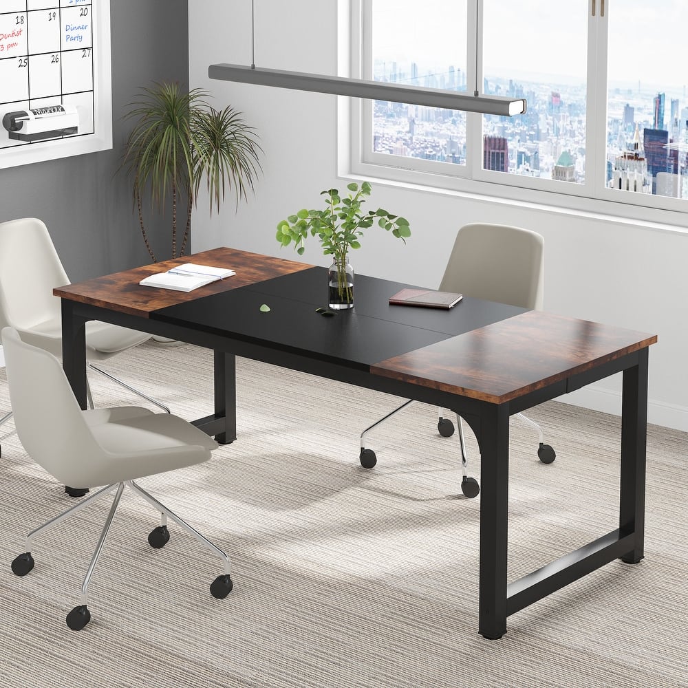 70.86" Conference Table, Meeting Table with Stable Metal Frame - 70.86”L x 31”W x 29”H