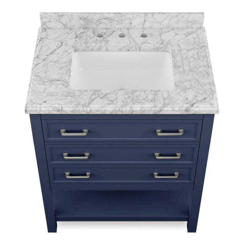 Furniture of America Anya 31" Single Bathroom Vanity with White Carrera Marble Top and Undermount Sink