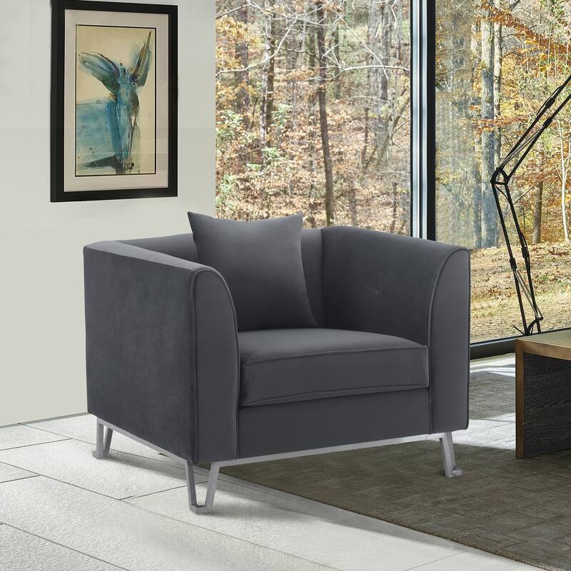 Everest Velvet Upholstered Sofa Accent Chair