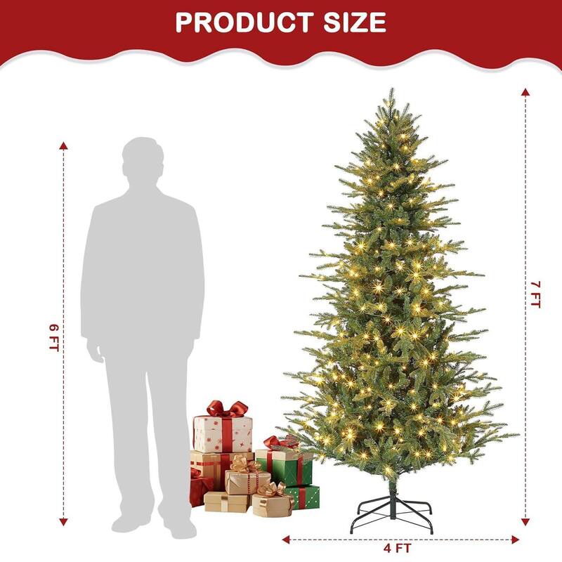 Warm White and Colorful Lights Artificial Christmas Tree