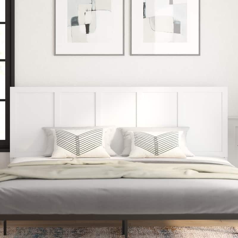 Solid Wood Paneled Headboard Only