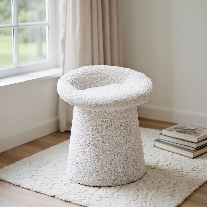 Mordern Fabric Multipurpose Vanity Stool in White